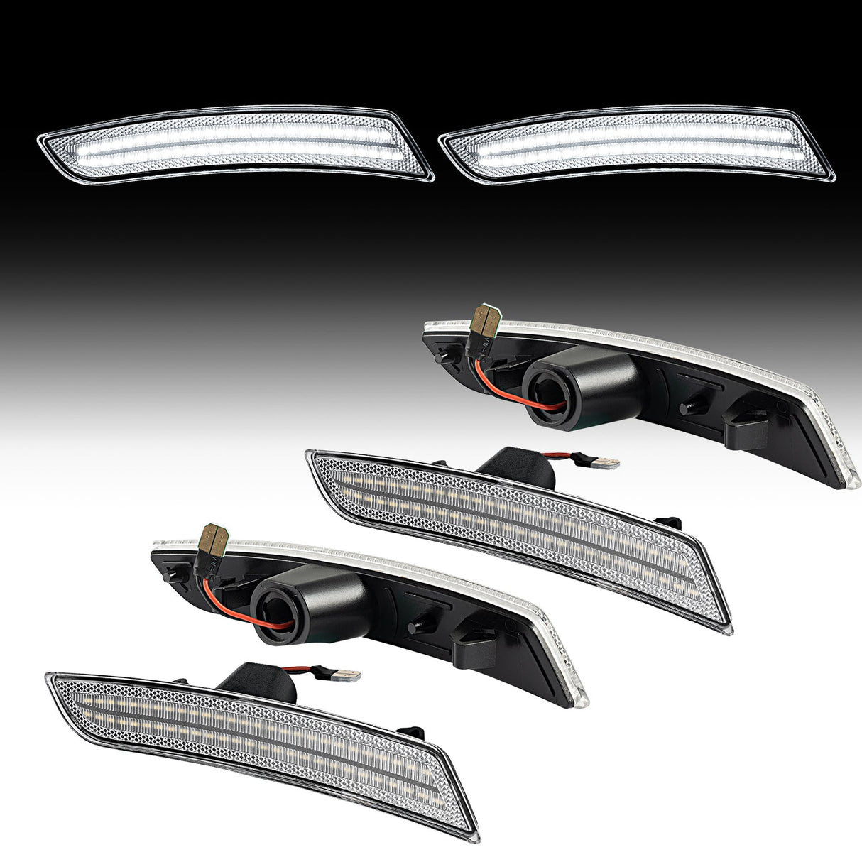Set of car fog lights on a gradient background