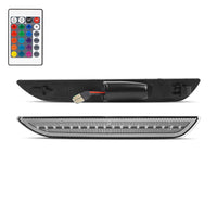 Car LED strip lights with remote control on a white background