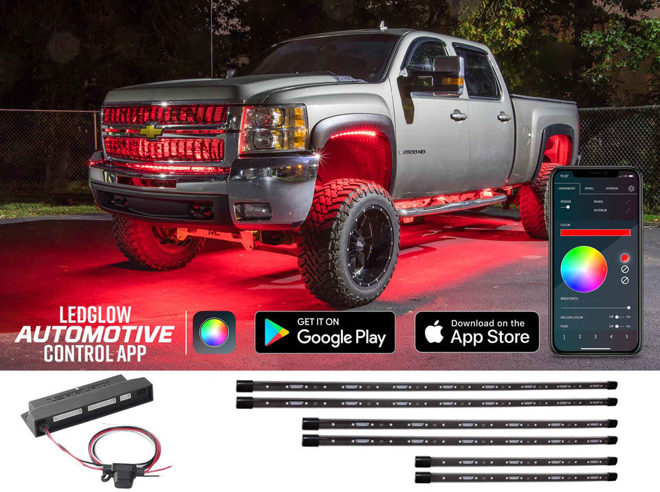 Bluetooth Million Color LED Truck Underbody Lighting Kit with Smartphone Control