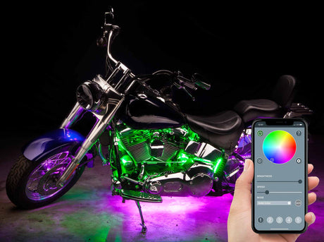 Bluetooth Advanced Million Color LED Motorcycle Lighting Kit with Smartphone Control