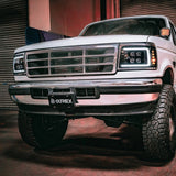92-96 Ford F-Series/Bronco LUXX-Series LED Projector Headlights Black