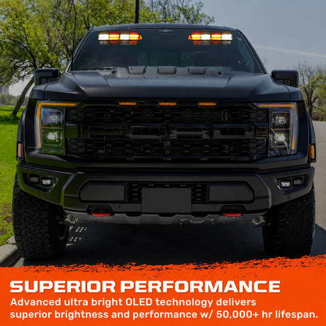 Interior Front Window 2-PC 14" LED Strobe Light Bars Suction Cup Installation A/C Adapter Plug & Play 26 Light Functions - Multiple Colors
