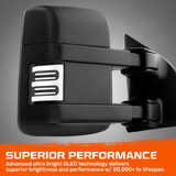 08-16 Ford Super Duty F250/F350/F450 OLED Side Mirror Lenses (2-Piece Set) | Sequential Amber Turn Signals