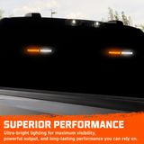 Interior Rear Window 2-PC LED Strobe/Flashing Light Bars - Suction Cup Installation A/C Adapter Plug & Play with 20 Lighting Function - Multiple Colors