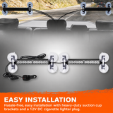 Interior Rear Window 2-PC LED Strobe/Flashing Light Bars - Suction Cup Installation A/C Adapter Plug & Play with 20 Lighting Function - Multiple Colors