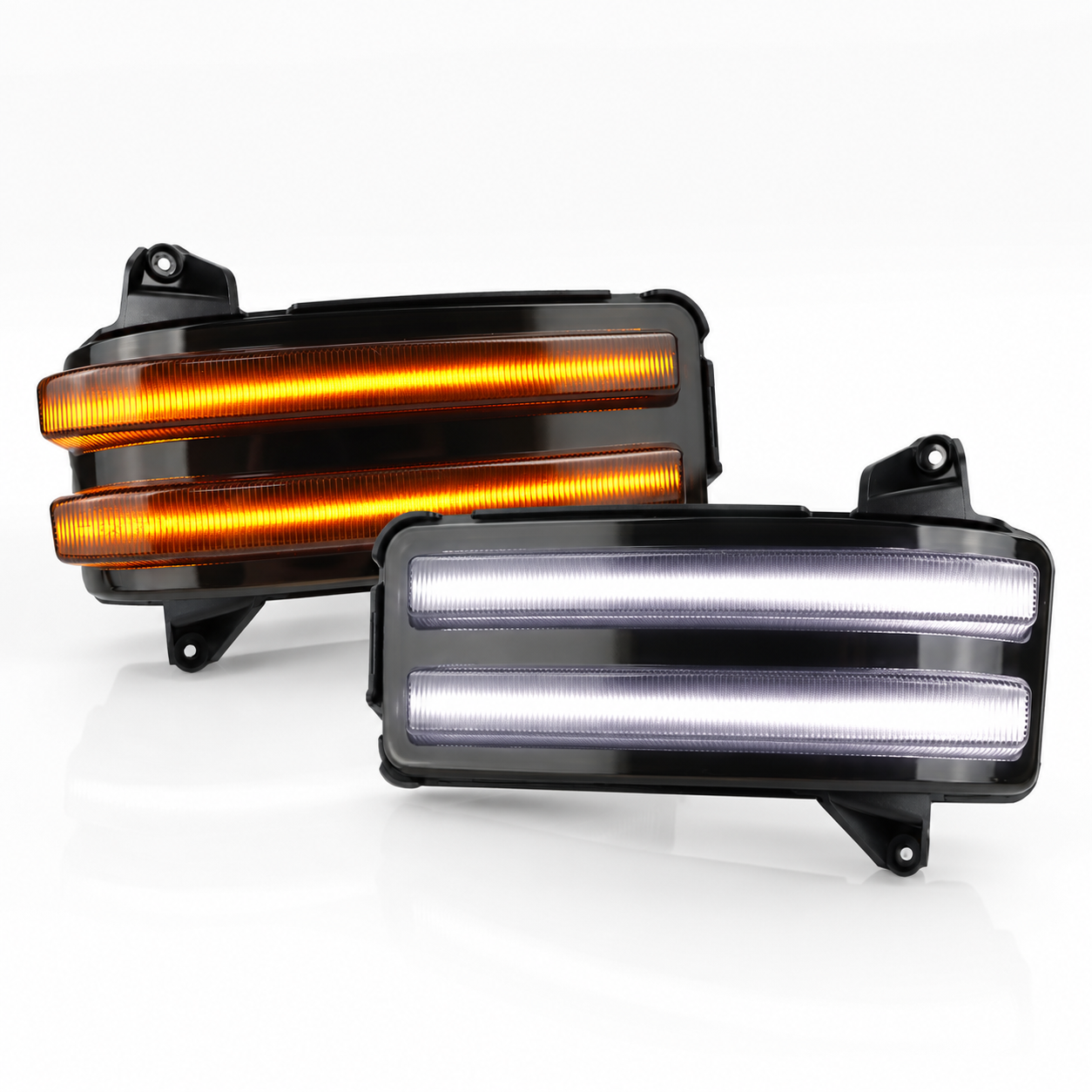 Smoked LED Side Mirror Marker Lights for 2020-2024 Chevy Silverado 2500/3500 & GMC Sierra 2500/3500 HD (2-Piece Set)