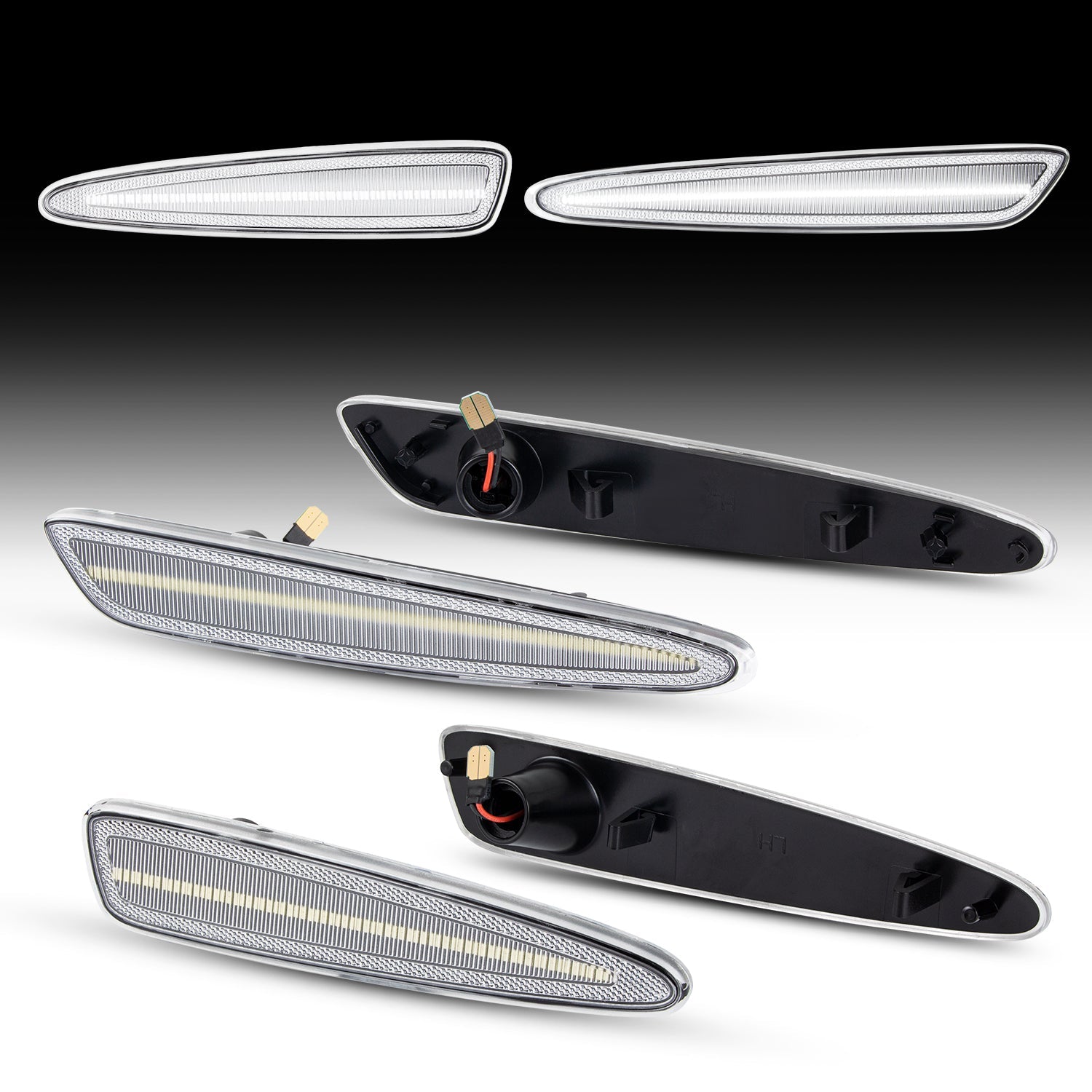 Clear white LED side marker lights for 2005–2013 Corvette C6 by Auto Addict USA