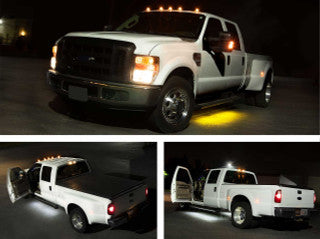 2pc 70" Yellow LED Truck Running Board Lighting Kit with White Courtesy Lights