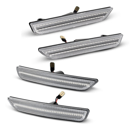 Four car fog lights on a white background