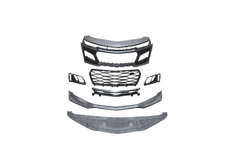2010-2015 Chevy Camaro ZL1 Front Bumper Conversion 7pcs Full Kit Flat BLK Body Kit