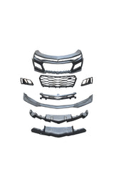 2016-2018 Chevy Camaro ZL1 Front Bumper Conversion 7pcs Ful Kit Flat BLK