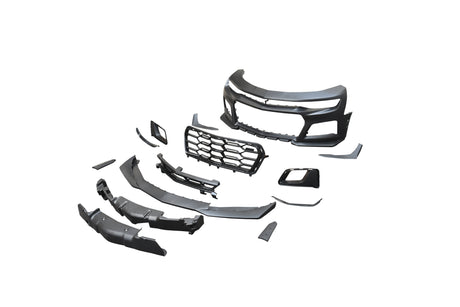 2019-2025 Chevy Camaro ZL1 1LE Track Package Front Bumper Conversion 13pcs Full Kit Flat BLK for Non-RS Headlights