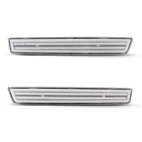 Dodge Challenger clear white LED side markers close up detail of clear lens by Auto Addict USA