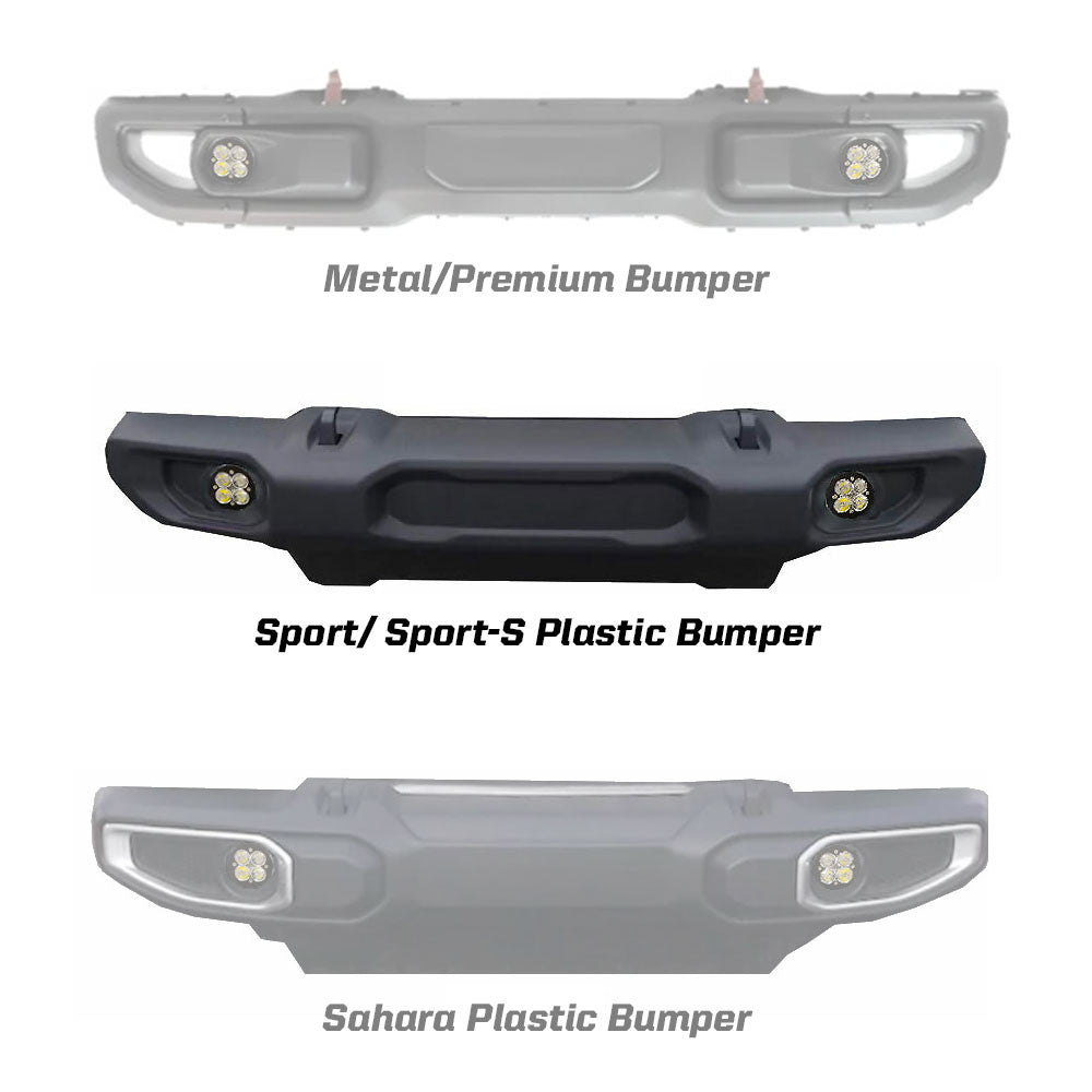 Jeep JL/JT Squadron-R Sport Fog Pocket Light Kit - Jeep 2020-2025 Gladiator; 2018-2025 Wrangler JL; NOTE: w/ OE Sport Bumper