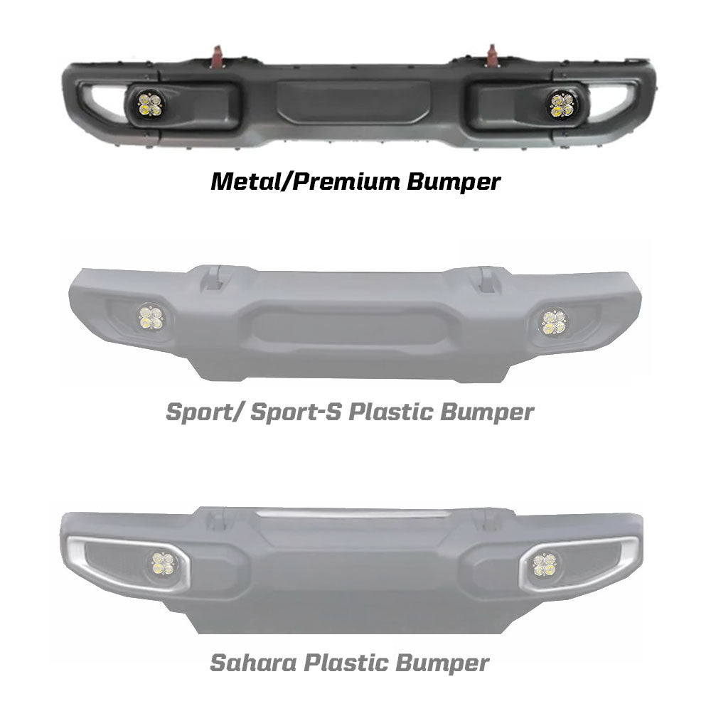 Jeep JL/JT Squadron-R Pro Fog Pocket Light Kit - Jeep 2020-2025 Gladiator; 2018-2025 Wrangler JL; NOTE: w/ OE Rubicon Bumper