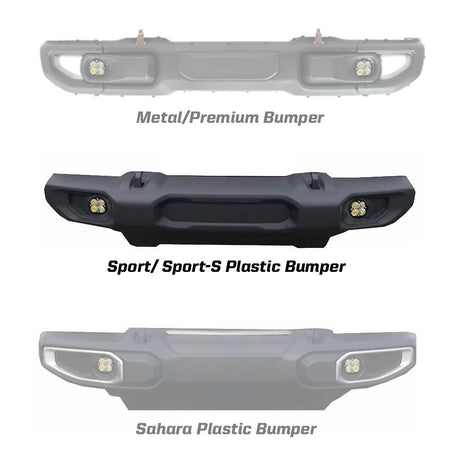 Jeep JL/JT Squadron-R SAE Fog Pocket Light Kit - Jeep 2020-2025 Gladiator; 2018-2025 Wrangler JL; NOTE: w/ OE Sport Bumper