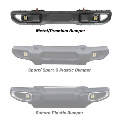 Jeep JL/JT Squadron-R SAE Fog Pocket Light Kit - Jeep 2020-2025 Gladiator; 2018-2025 Wrangler JL; NOTE: w/ OE Rubicon Bumper