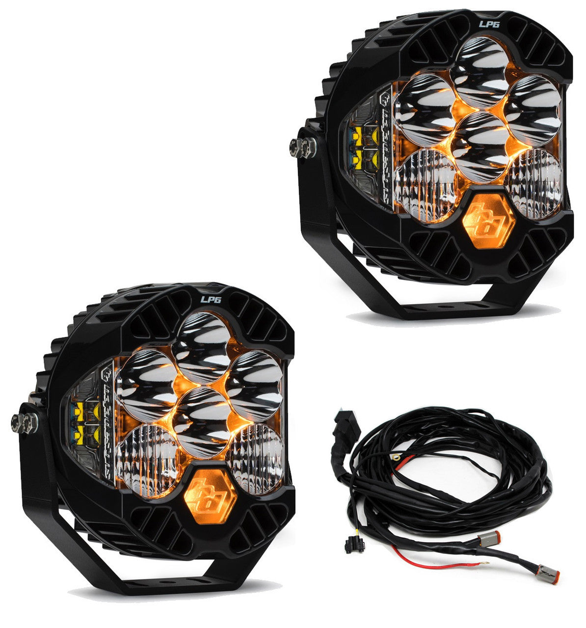 Jeep JL/JT LP6 Pro Bumper Light Kit - Jeep 2020-2025 Gladiator; 2018-2025 Wrangler JL; NOTE: w/ OE Steel Bumper
