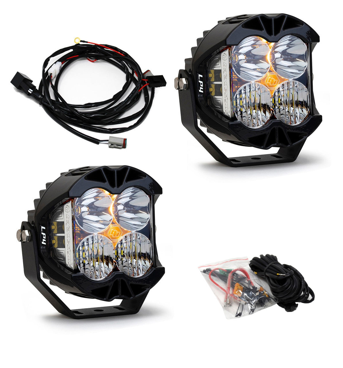 Jeep JL/JT LP4 Pro Bumper Light Kit - Jeep 2020-2025 Gladiator; 2018-2025 Wrangler JL; NOTE: w/ OE Steel Bumper