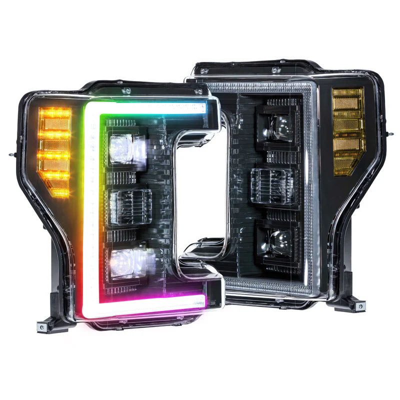Ford Super Duty: Multicolor Flow Series Headlights (2017-2019) | XB Hybrid Morimoto