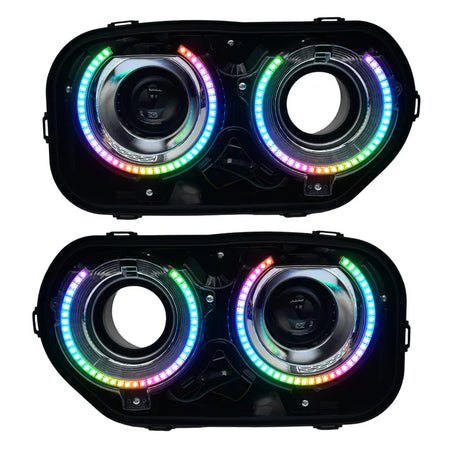 Dodge Challenger: Multicolor Headlights with RGBW Demon Eyes (2015-2023)