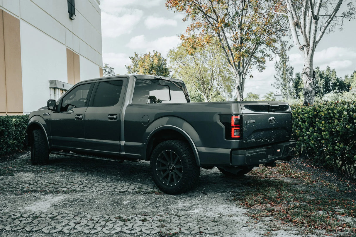 Ford F150 15-17 Tail Lights LED in Dark Red Smoked