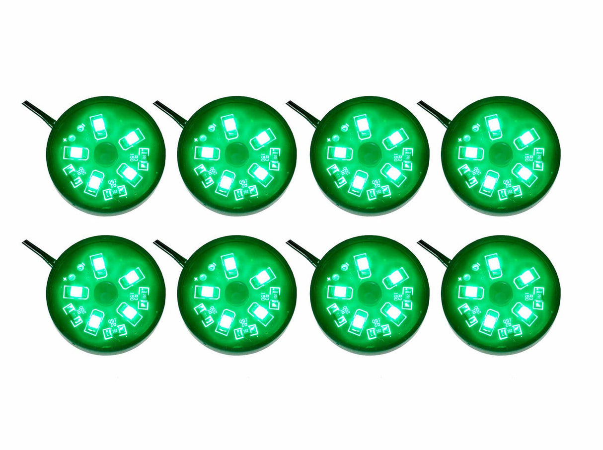 8pc Green LED Pod Lighting Kit