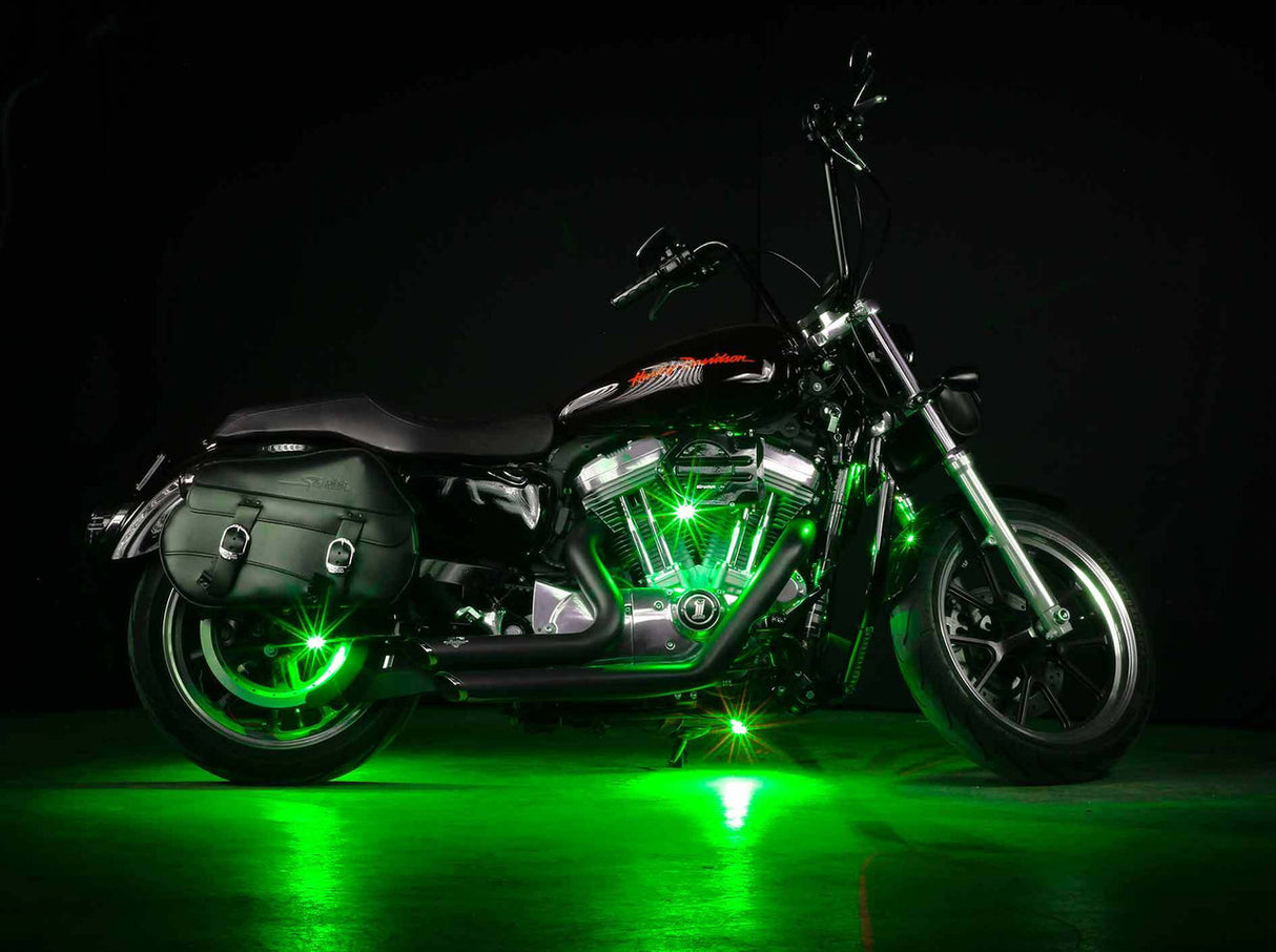8pc Green LED Pod Lighting Kit