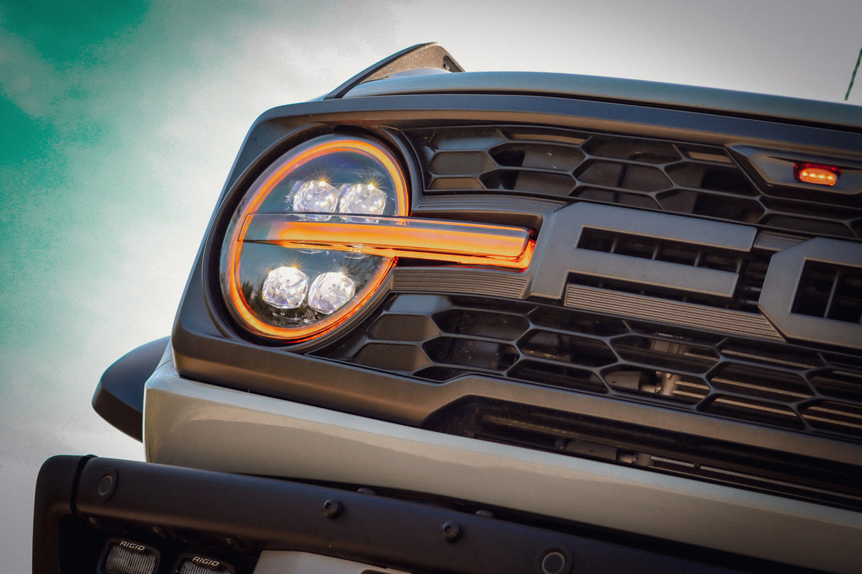 21-24 Ford Bronco /22-24 Ford Bronco Raptor NOVA-Series LED Projector Headlights Alpha-black