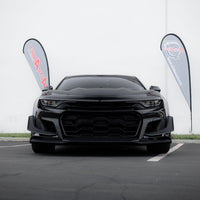 2019-2025 Chevy Camaro ZL1 1LE Track Package Front Bumper Conversion 13pcs Full Kit Flat BLK for RS Headlights