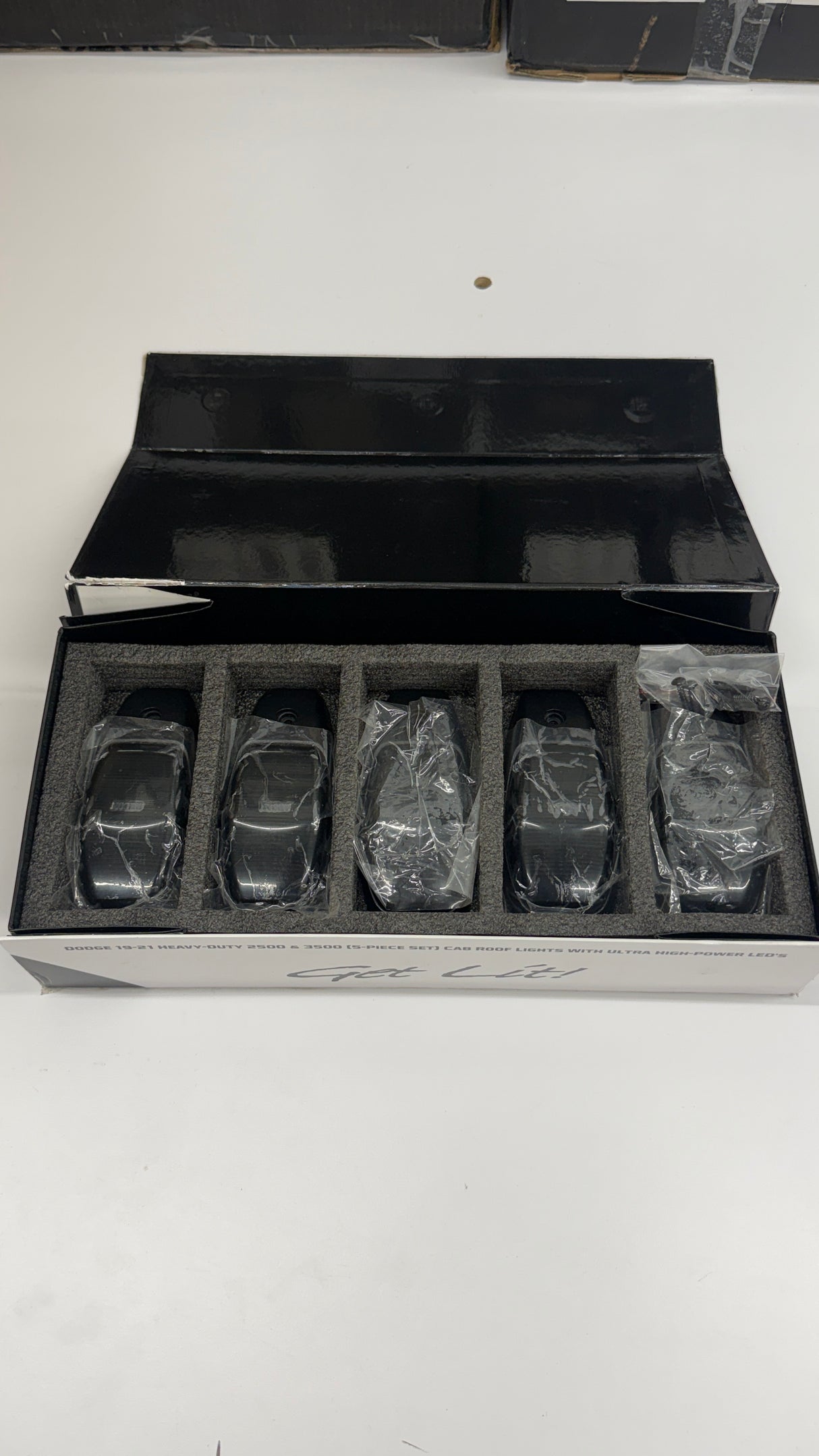 Dodge RAM HD 2500/3500 19-25 5-Piece Cab Roof Light Set LED Smoked Lens in Amber (Attn: This cab light kit replaces OEM factory installed cab roof lights) (OPEN BOX)