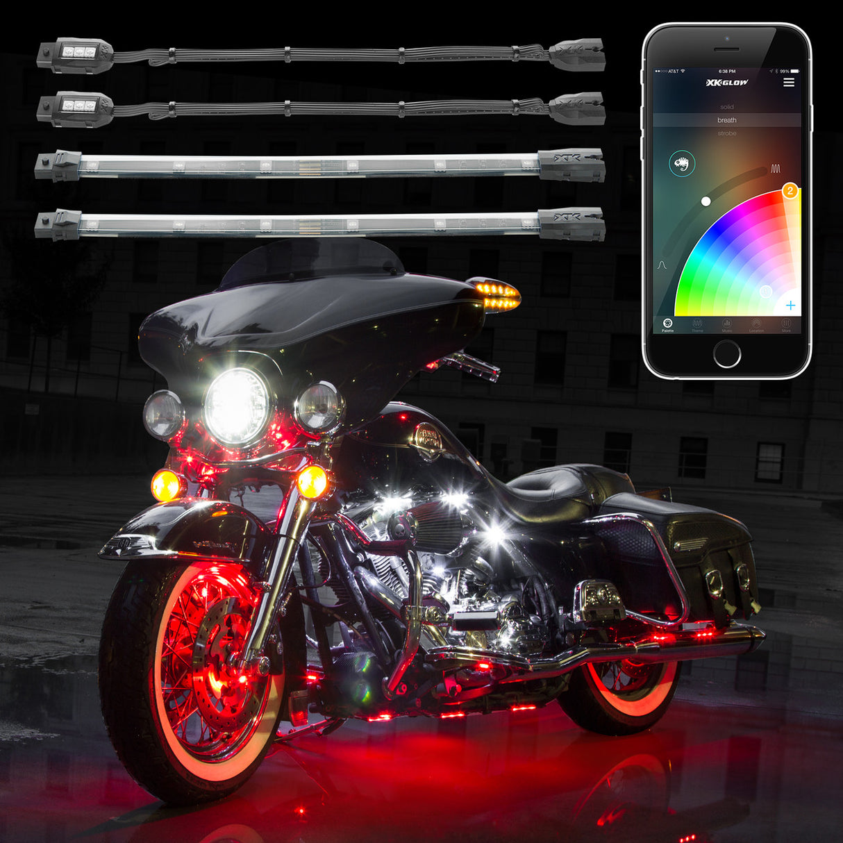 LED Motorcycle Underglow Accent Light Kits