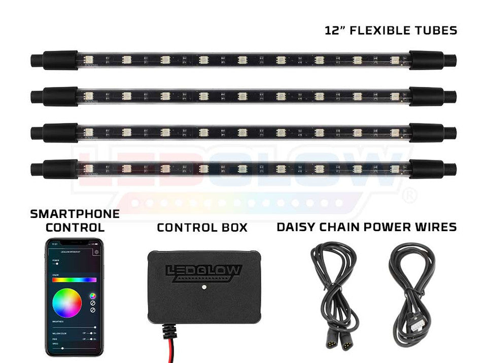 Bluetooth Million Color LED Interior Lighting Kit with Smartphone Control