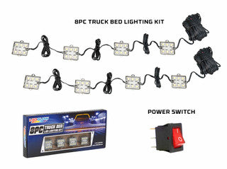 8pc White LED Truck Bed Lighting Kit