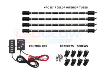 4pc 7 Color Expandable LED Interior Lighting Kit