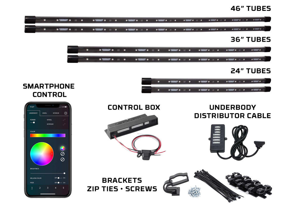 Bluetooth Million Color LED Truck Underbody Lighting Kit with Smartphone Control