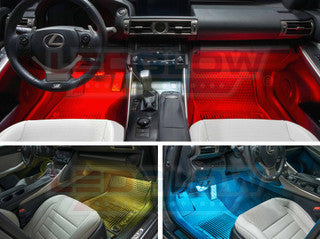 4pc 7 Color Expandable LED Interior Lighting Kit