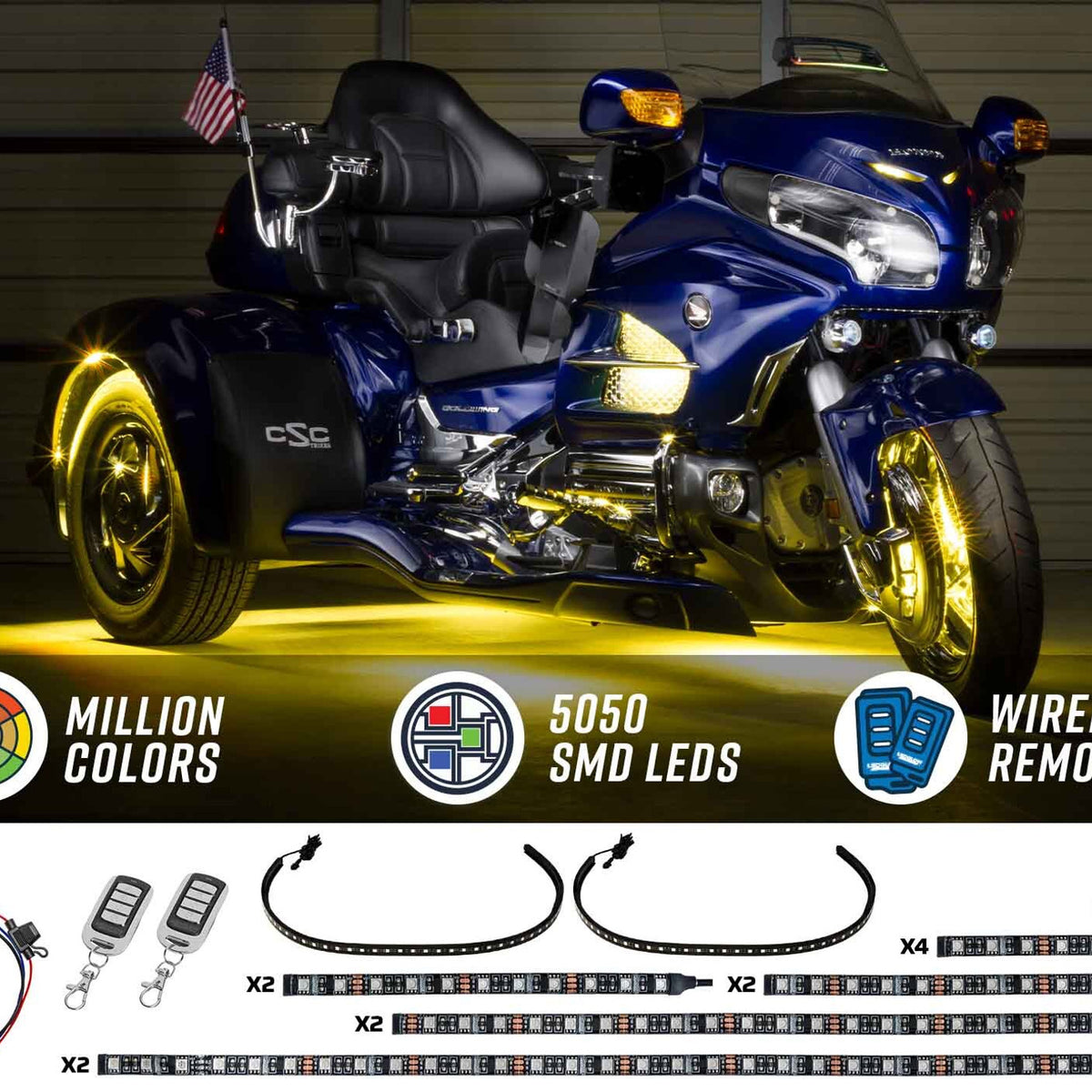 LiteTrike® III Advanced Million Color LED Motorcycle Lighting Kit ...