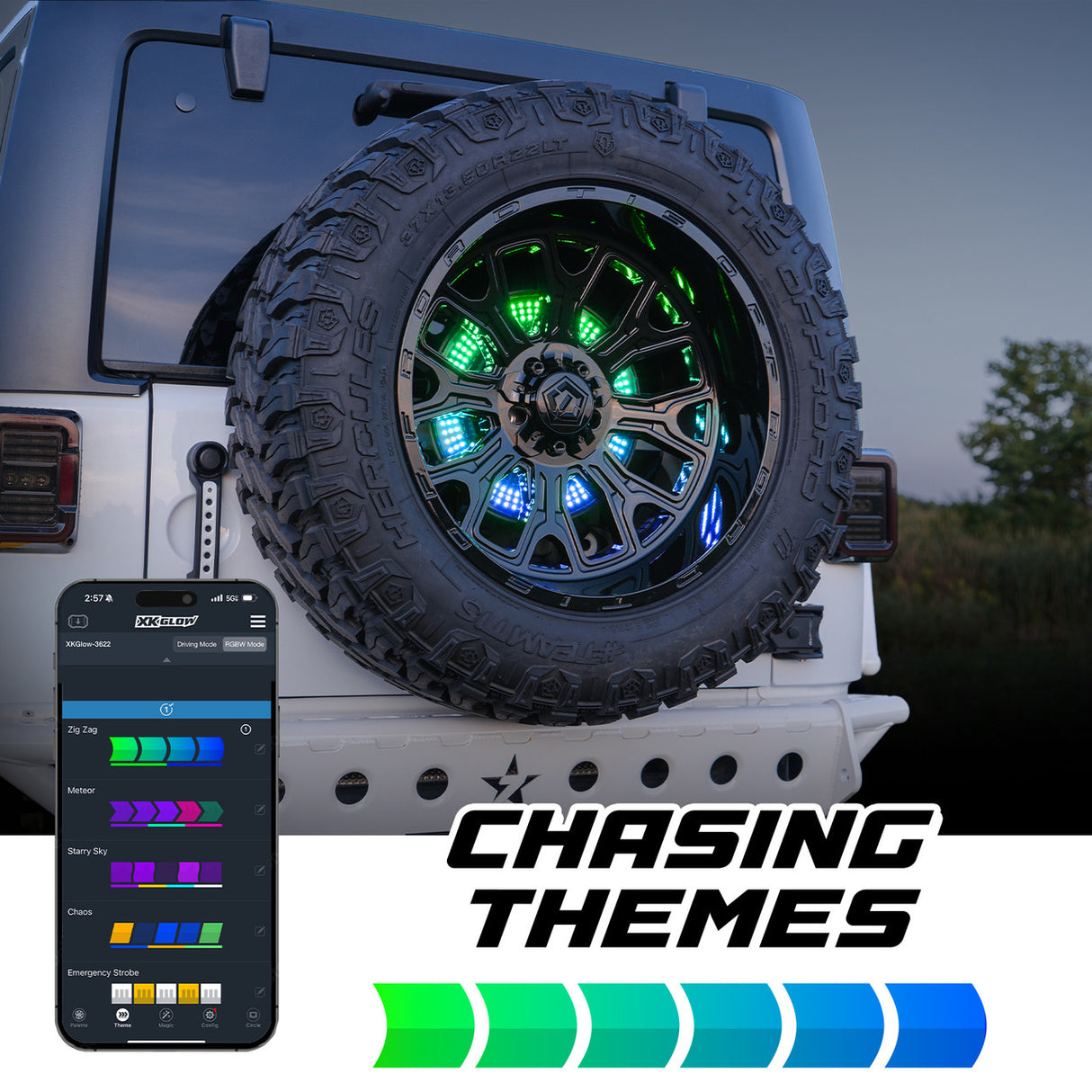 XKmax RGBW 5th Wheel Light with Sequential Turn / Brake / Reverse for Jeep & Bronco