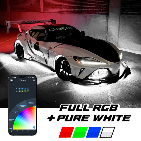 XKmax LED Underglow Light Kit with RGBW Color Chasing | App-controlled