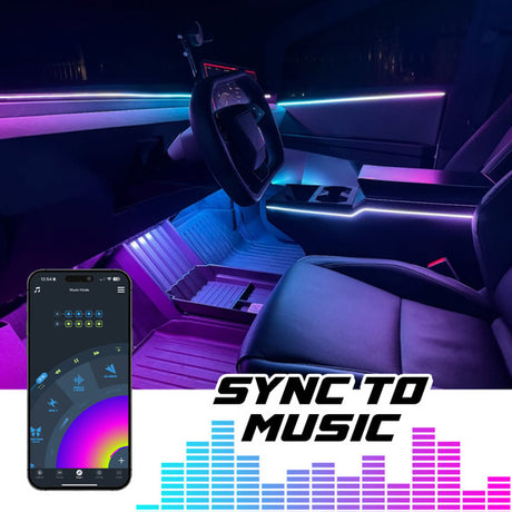 XKmax RGB Fiber Optic LED Interior Ambient Light Kit for Car & Truck | Color Chasing | App-controlled