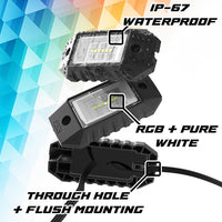 XKmax RGBW LED Rock Light Kit with Color Chasing | App-controlled