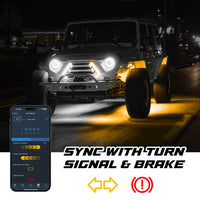 XKmax RGBW LED Rock Light Kit with Color Chasing | App-controlled