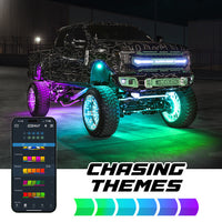 XKmax RGBW LED Rock Light Kit with Color Chasing | App-controlled