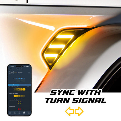 XKmax RGB + Amber Jeep Fender Vent LED Light | App control | For Wrangler & Gladiator