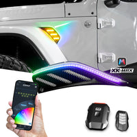 XKmax RGB + Amber Jeep Fender Vent LED Light | App control | For Wrangler & Gladiator