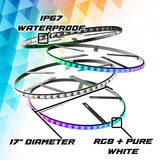 XKmax LED Wheel Ring Lights with RGBW Color Chasing | App-controlled