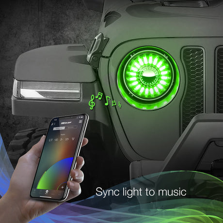 7" LED Headlight Kit for Jeep | XKchrome Smartphone App