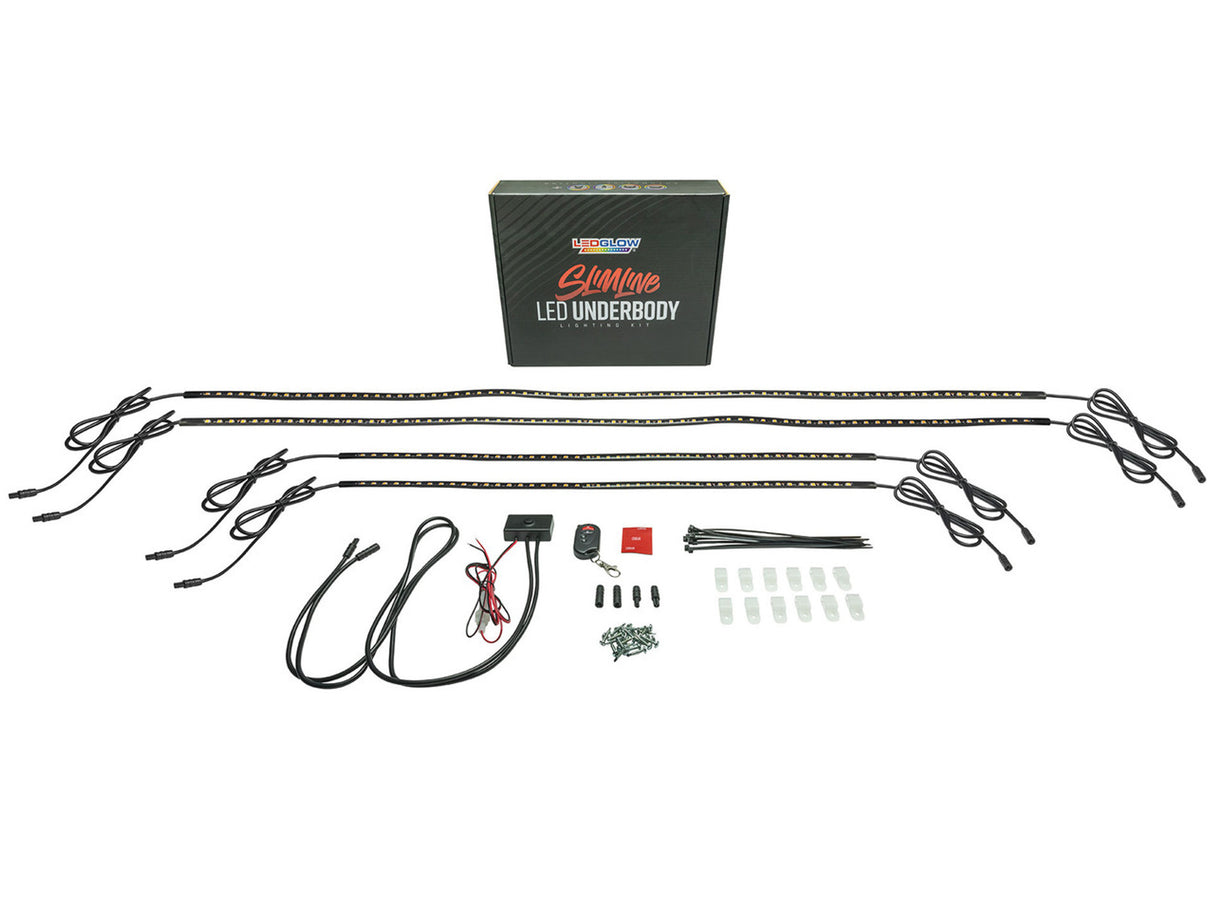 Orange LED Flexible Slimline Car Underbody Lighting Kit