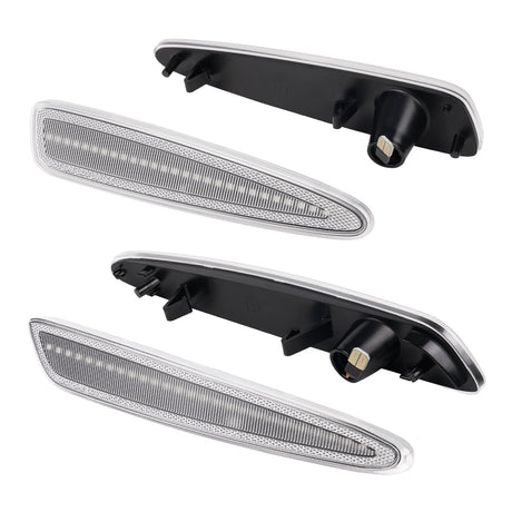 Three car fog lights on a white background
